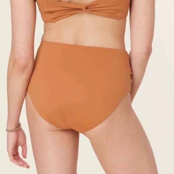 ANDIE SWIM The Barbados Bikini Bottom Womens Small Chestnut Orange High Rise NWT - Picture 3 of 11
